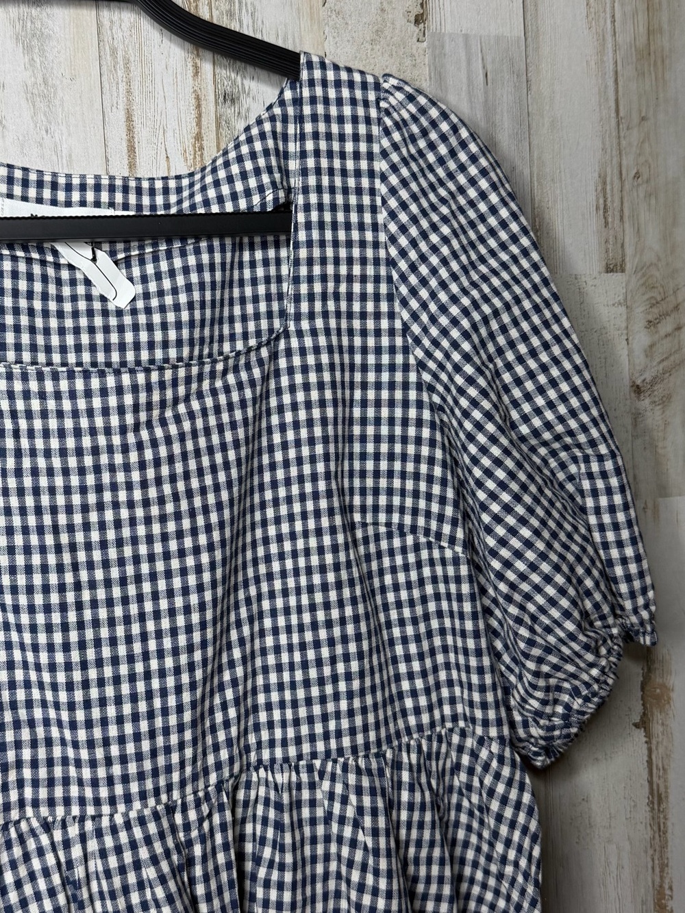 Mod Ref Navy and White Gingham Midi Dress - Picture 3 of 5